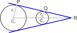 Properties of direct common tangents